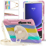Custodia protettiva in silicone + PC con supporto e tracolla, For Samsung Galaxy Tab S7 FE 5G 12.4 T730, For Samsung Galaxy Tab S7 FE T730 / S7+ / S9+ /S8+