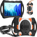 Custodia protettiva in EVA antiurto per bambini Cute Cat King con supporto, tracolla e maniglia, For Samsung Galaxy Tab A7 10.4 2020 SM-T500
