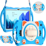 Custodia protettiva in EVA antiurto per bambini Cute Cat King con supporto, tracolla e maniglia, For Samsung Galaxy Tab A7 10.4 2020 SM-T500