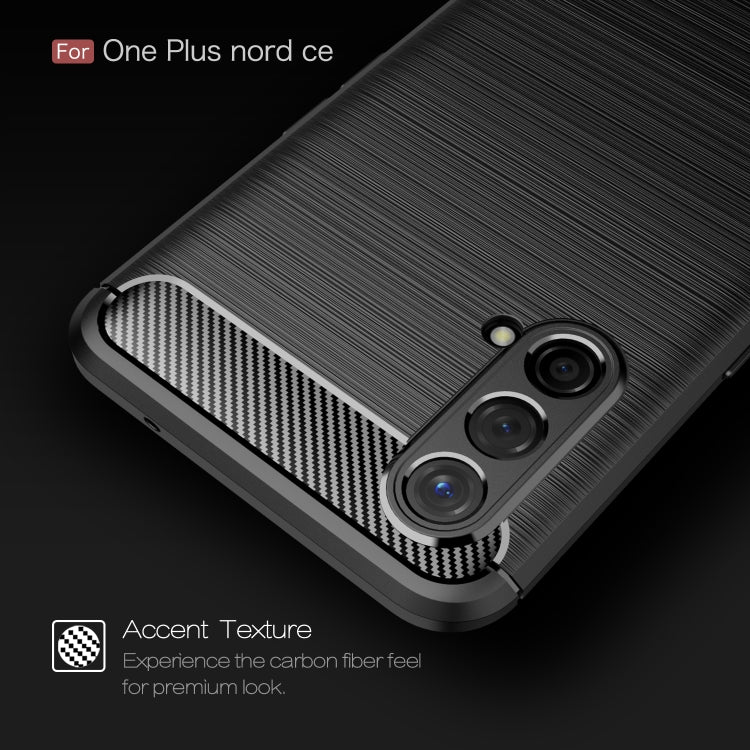 Custodia in TPU in fibra di carbonio con trama spazzolata, For OnePlus Nord CE 5G
