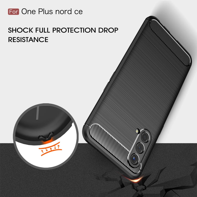 Custodia in TPU in fibra di carbonio con trama spazzolata, For OnePlus Nord CE 5G
