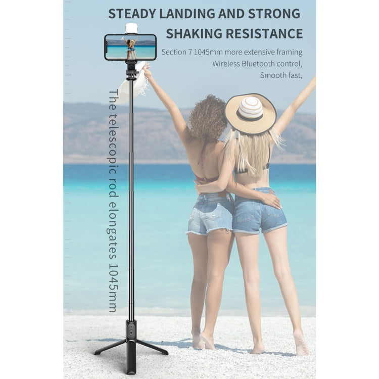 Q02S Fill Light Bluetooth Selfie Stick Treppiede Supporto per telefono cellulare, Q02S(Black), Q02S(White)