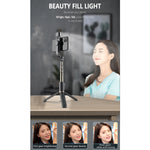 Selfie Stick Bluetooth con Luce LED e Treppiede per smartphone