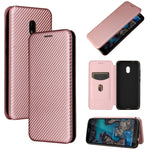 Struttura in fibra di carbonio Flip orizzontale magnetico Custodia in pelle TPU + PC + PU con slot per schede, For Nokia C1 Plus, For Samsung Galaxy A03s, For UMIDIGI A11