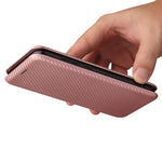 Struttura in fibra di carbonio Flip orizzontale magnetico Custodia in pelle TPU + PC + PU con slot per schede, For Nokia C1 Plus, For Samsung Galaxy A03s, For UMIDIGI A11