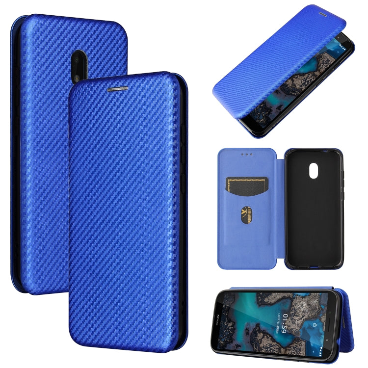 Struttura in fibra di carbonio Flip orizzontale magnetico Custodia in pelle TPU + PC + PU con slot per schede, For Nokia C1 Plus, For Samsung Galaxy A03s, For UMIDIGI A11