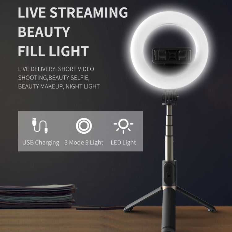 Treppiede selfie Bluetooth con luce ad anello 6 pollici