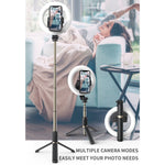 Treppiede selfie Bluetooth con luce ad anello 6 pollici