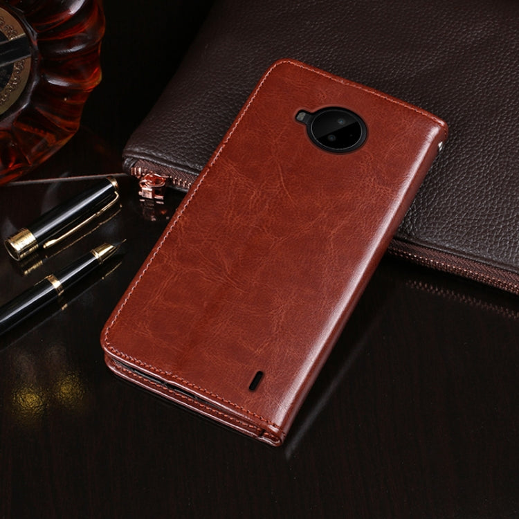 idewei Custodia in pelle a vibrazione orizzontale Crazy Horse Texture con supporto e slot per carte e portafoglio, For Nokia C20 Plus, For OPPO Realme C11 (2021), For vivo V21e 4G