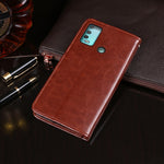 idewei Custodia in pelle a vibrazione orizzontale Crazy Horse Texture con supporto e slot per carte e portafoglio, For Wiko Power U30