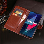 idewei Custodia in pelle a vibrazione orizzontale Crazy Horse Texture con supporto e slot per carte e portafoglio, For Wiko Power U30