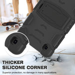 Cornice dello schermo di protezione a 3 strati + PC + Custodia combinata antiurto in silicone con supporto, For Samsung Galaxy Tab A7 Lite 8.7 inch 2021