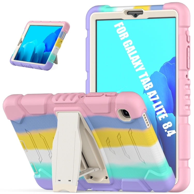 Cornice dello schermo di protezione a 3 strati + PC + Custodia combinata antiurto in silicone con supporto, For Samsung Galaxy Tab A7 Lite 8.7 inch 2021