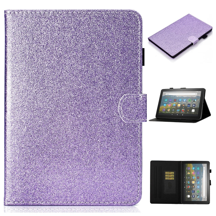 Per Amazon Fire HD 10 (2021) Custodia in pelle con flip orizzontale in polvere glitterata con slot per schede e supporto e funzione Sleep / Wake-up, For Amazon Fire HD 10 (2021)