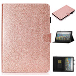 Per Amazon Fire HD 10 (2021) Custodia in pelle con flip orizzontale in polvere glitterata con slot per schede e supporto e funzione Sleep / Wake-up, For Amazon Fire HD 10 (2021)