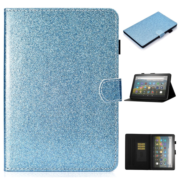 Per Amazon Fire HD 10 (2021) Custodia in pelle con flip orizzontale in polvere glitterata con slot per schede e supporto e funzione Sleep / Wake-up, For Amazon Fire HD 10 (2021)