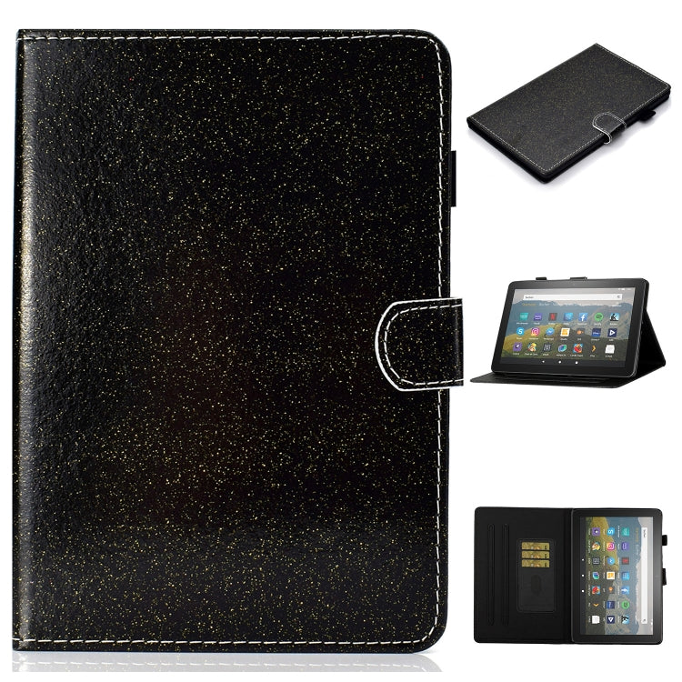 Per Amazon Fire HD 10 (2021) Custodia in pelle con flip orizzontale in polvere glitterata con slot per schede e supporto e funzione Sleep / Wake-up, For Amazon Fire HD 10 (2021)