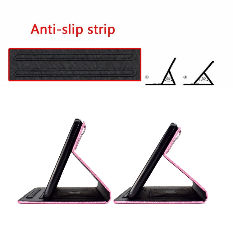 Per Amazon Fire HD 10 (2021) Custodia in pelle con flip orizzontale in polvere glitterata con slot per schede e supporto e funzione Sleep / Wake-up, For Amazon Fire HD 10 (2021)
