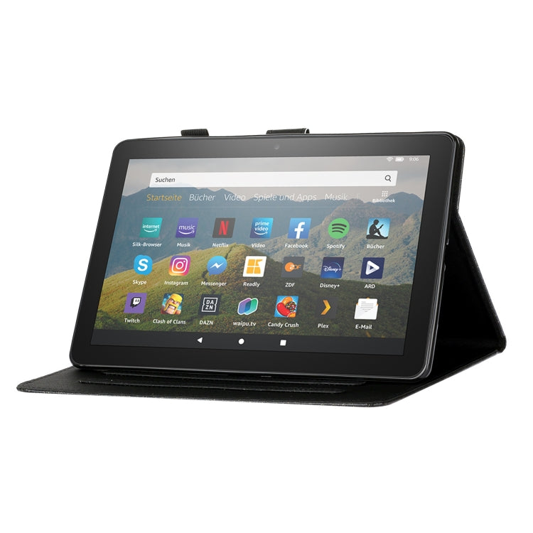 Per Amazon Fire HD 10 (2021) Custodia in pelle con flip orizzontale in polvere glitterata con slot per schede e supporto e funzione Sleep / Wake-up, For Amazon Fire HD 10 (2021)