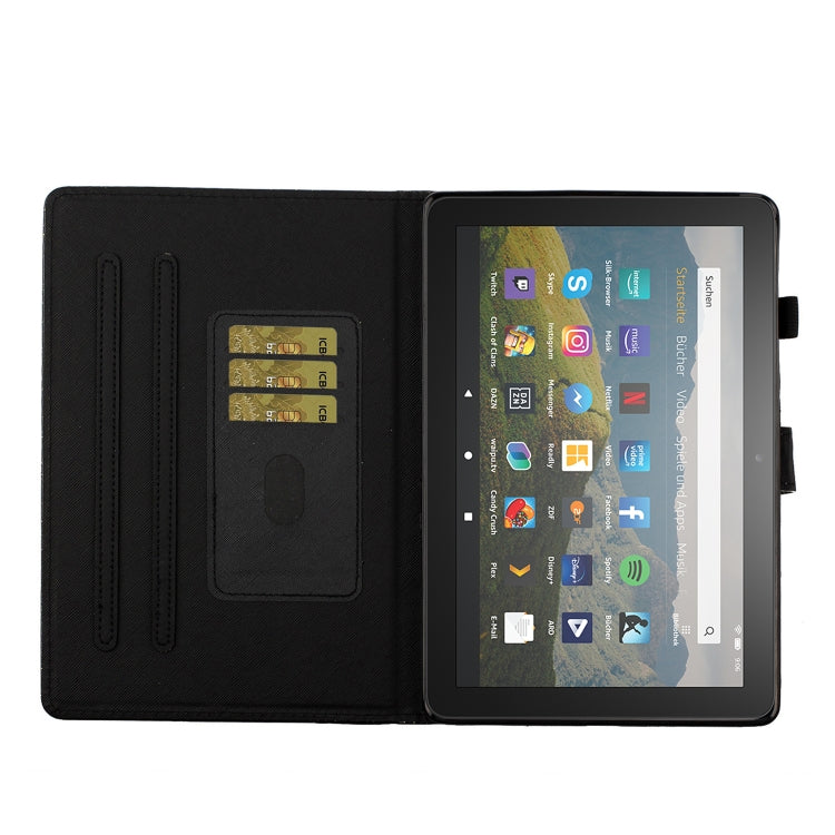 Per Amazon Fire HD 10 (2021) Custodia in pelle con flip orizzontale in polvere glitterata con slot per schede e supporto e funzione Sleep / Wake-up, For Amazon Fire HD 10 (2021)