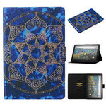 Custodia in pelle a ribalta orizzontale con disegno colorato a trama di tensione con supporto e slot per schede e funzione Sleep / Wake-up, For Amazon Fire HD 10 (2021)
