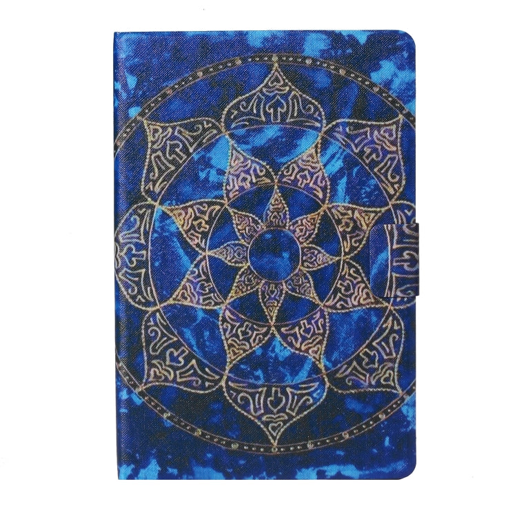 Custodia in pelle a ribalta orizzontale con disegno colorato a trama di tensione con supporto e slot per schede e funzione Sleep / Wake-up, For Amazon Fire HD 10 (2021)