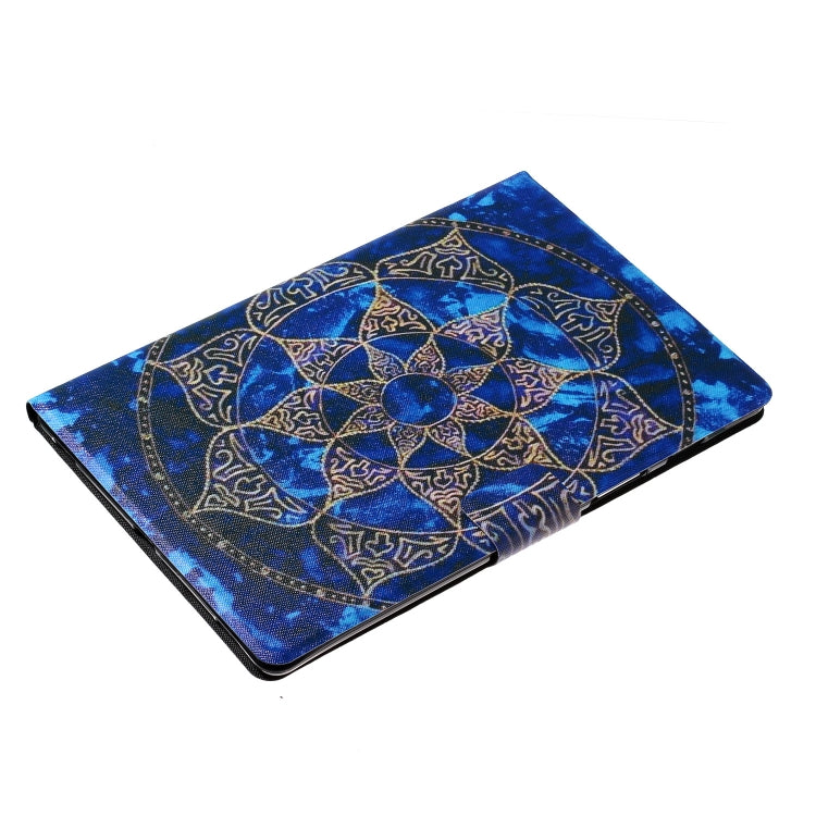 Custodia in pelle a ribalta orizzontale con disegno colorato a trama di tensione con supporto e slot per schede e funzione Sleep / Wake-up, For Amazon Fire HD 10 (2021)