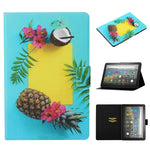 Custodia in pelle a ribalta orizzontale con disegno colorato a trama di tensione con supporto e slot per schede e funzione Sleep / Wake-up, For Amazon Fire HD 10 (2021)