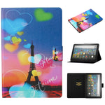 Custodia in pelle a ribalta orizzontale con disegno colorato a trama di tensione con supporto e slot per schede e funzione Sleep / Wake-up, For Amazon Fire HD 10 (2021)