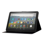 Custodia in pelle a ribalta orizzontale con disegno colorato a trama di tensione con supporto e slot per schede e funzione Sleep / Wake-up, For Amazon Fire HD 10 (2021)