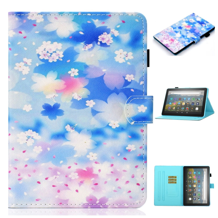 Custodia in pelle flip orizzontale con cuciture a disegno colorato con supporto e slot per schede e funzione Sleep / Wake-up, For Amazon Fire HD 10 (2021)