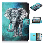 Custodia in pelle flip orizzontale con cuciture a disegno colorato con supporto e slot per schede e funzione Sleep / Wake-up, For Amazon Fire HD 10 (2021)