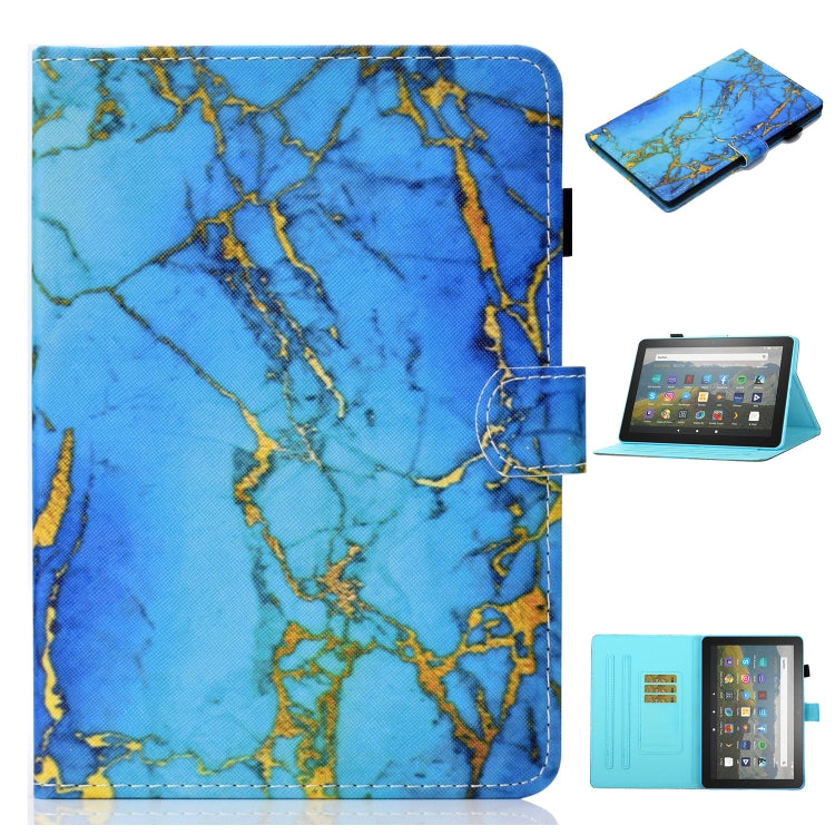 Custodia in pelle flip orizzontale con cuciture a disegno colorato con supporto e slot per schede e funzione Sleep / Wake-up, For Amazon Fire HD 10 (2021)