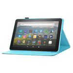 Custodia in pelle flip orizzontale con cuciture a disegno colorato con supporto e slot per schede e funzione Sleep / Wake-up, For Amazon Fire HD 10 (2021)