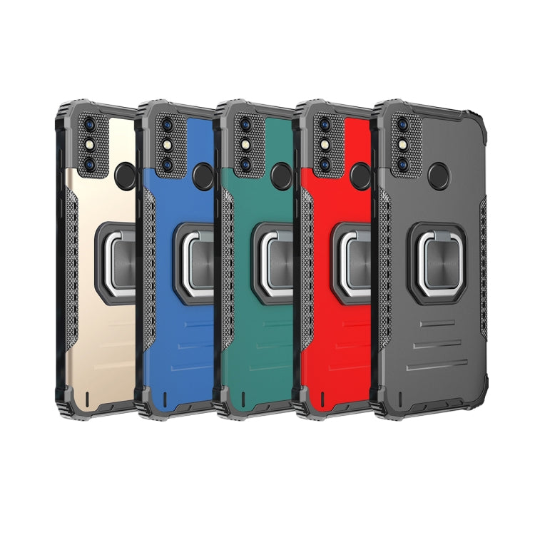 Per Tecno Spark 6 Fierce Warrior Series Armor All-inclusive lega di alluminio antiurto + custodia protettiva in TPU con supporto per anello, For Tecno Spark 6