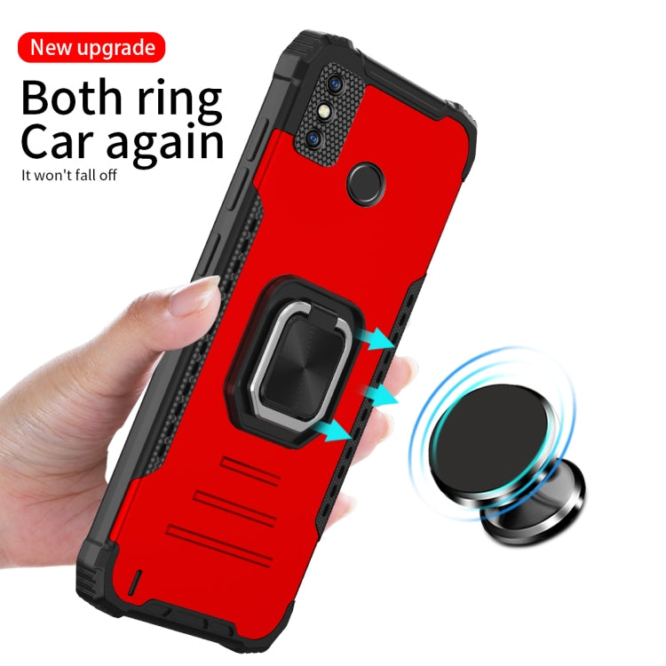 Per Tecno Spark 6 Fierce Warrior Series Armor All-inclusive lega di alluminio antiurto + custodia protettiva in TPU con supporto per anello, For Tecno Spark 6