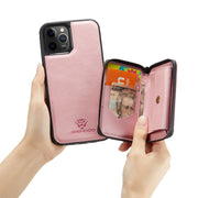 JEEHOOD Custodia in pelle con chiusura a cerniera orizzontale con cerniera magnetica con supporto, slot per schede e portafoglio, For iPhone 12 mini, For iPhone 12 / 12 Pro, For iPhone 12 Pro Max