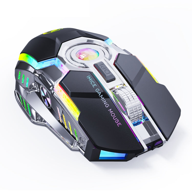 iMICE G7 Streamer colorato illumina il mouse wireless silenzioso ricaricabile, G7(Black), G7(Grey)