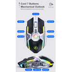 iMICE G7 Streamer colorato illumina il mouse wireless silenzioso ricaricabile, G7(Black), G7(Grey)