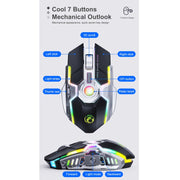 iMICE G7 Streamer colorato illumina il mouse wireless silenzioso ricaricabile, G7(Black), G7(Grey)