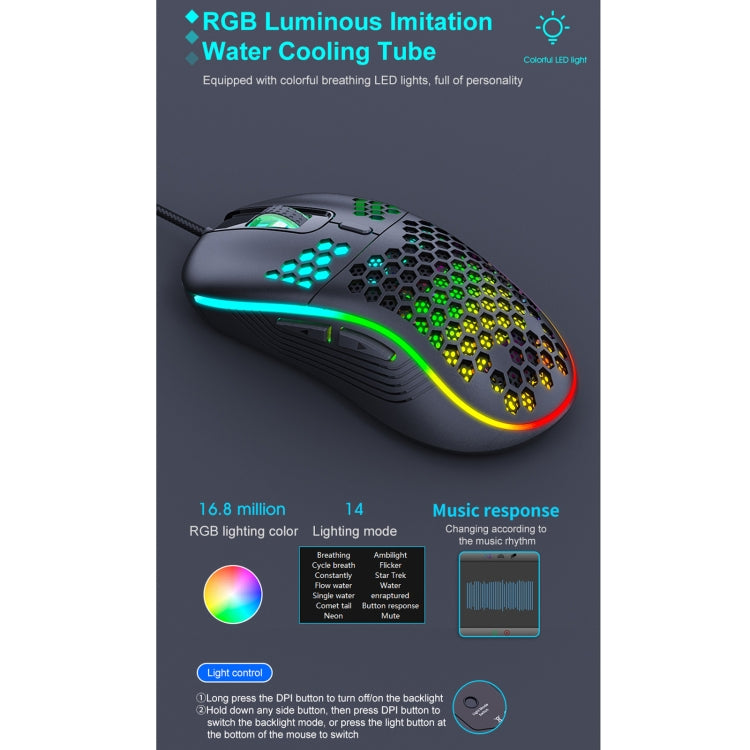 Mouse da gioco cablato con illuminazione RGB iMICE T98, T98