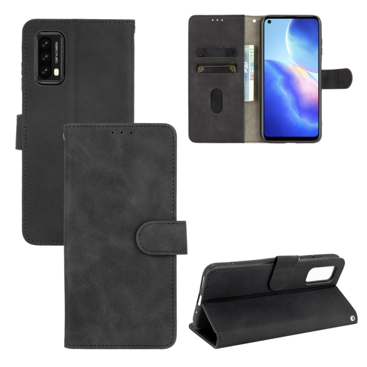 Tinta unita Skin Feel Fibbia magnetica Flip orizzontale Custodia in pelle PU con struttura in vitello con supporto e slot per schede e portafoglio, For Blackview A90