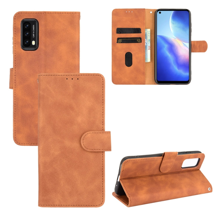 Tinta unita Skin Feel Fibbia magnetica Flip orizzontale Custodia in pelle PU con struttura in vitello con supporto e slot per schede e portafoglio, For Blackview A90