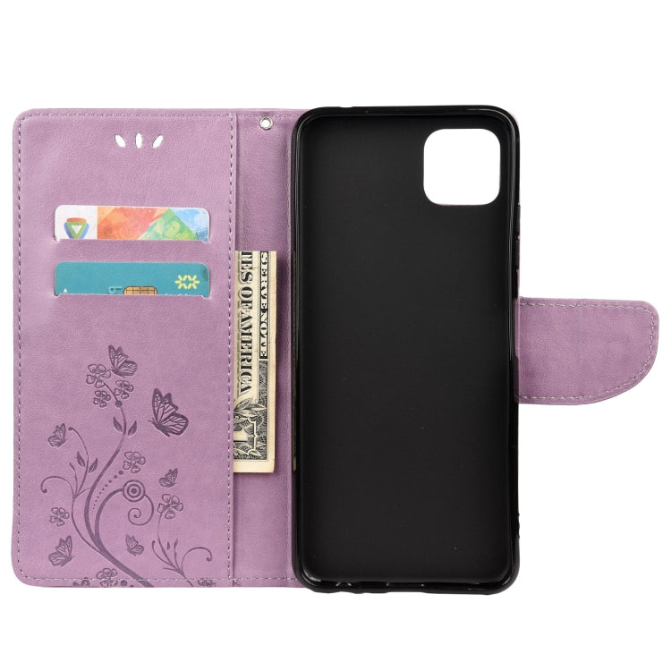 Custodia portafoglio in pelle con motivo farfalla per Galaxy A22
