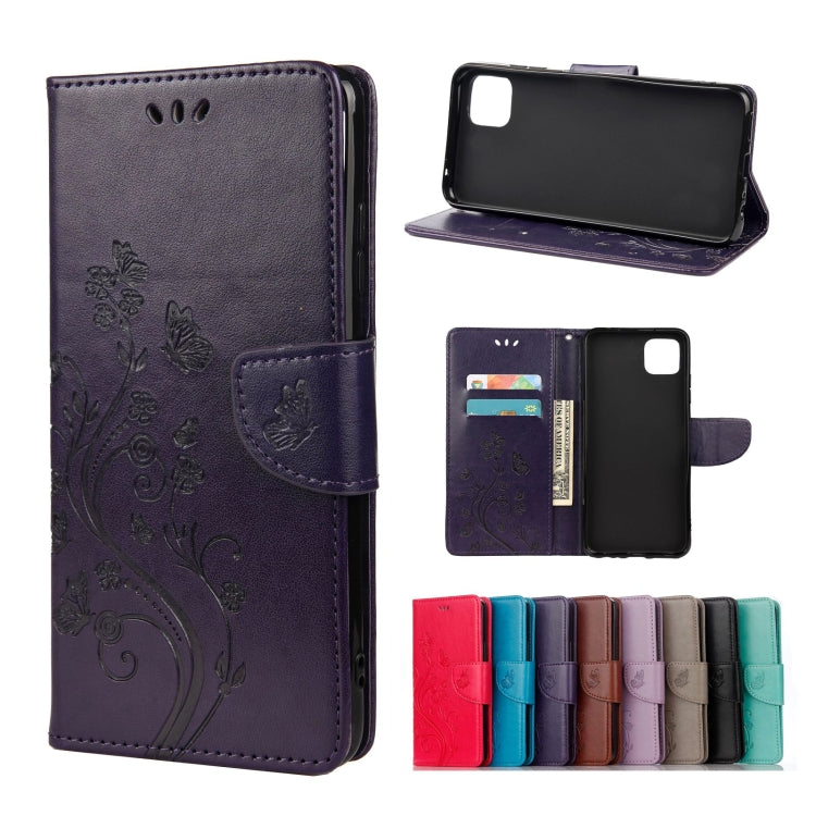 Custodia portafoglio in pelle con motivo farfalla per Galaxy A22