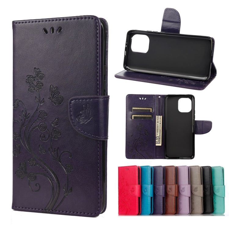 Custodia portafoglio in pelle con motivo farfalla per Galaxy A22