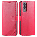 Custodia in pelle a conchiglia orizzontale con struttura in pelle di pecora AZNS con supporto, slot per carte e portafoglio, For vivo Y53s