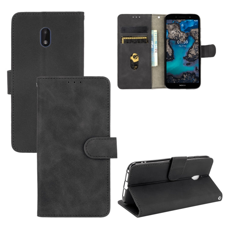 Tinta unita Skin Feel Fibbia magnetica Flip orizzontale Custodia in pelle PU con struttura in vitello con supporto e slot per schede e portafoglio, For Motorola Moto G Stylus 5G, For Nokia C1 Plus