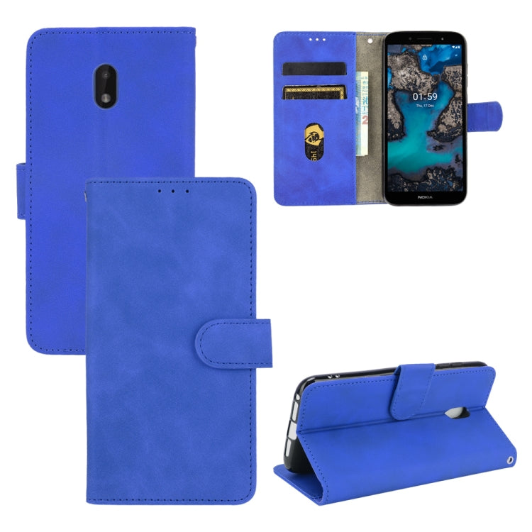 Tinta unita Skin Feel Fibbia magnetica Flip orizzontale Custodia in pelle PU con struttura in vitello con supporto e slot per schede e portafoglio, For Motorola Moto G Stylus 5G, For Nokia C1 Plus