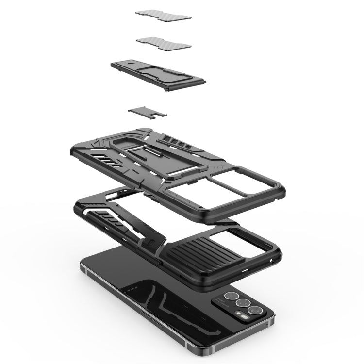 War Chariot Series Armor Custodia protettiva antiurto per PC + TPU all-inclusive con supporto invisibile, For OPPO Reno6 5G, For OnePlus 9